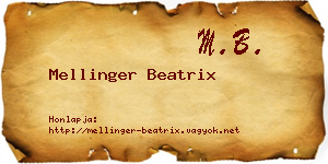 Mellinger Beatrix névjegykártya